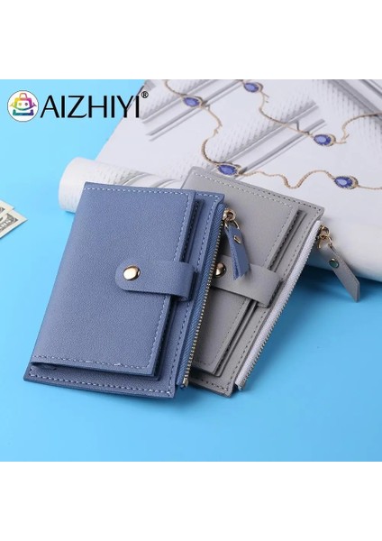 No.23 Tarzı Erkek Kadın Moda Düz Renk Kredi Kartı Kımlık Kartı Çok Yuvalı Kart Sahibinin Rahat Pu Deri Mini Bozuk Para Cüzdanı Cüzdan Kılıf Cep (Yurt Dışından) modelleri