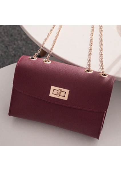 B-Color1 Stili Mini Küçük Kare Flap Çanta Moda Yüksek Li Pu Deri Kadın Çanta Timsah Desen Zincir Omuz Messenger Çanta (Yurt Dışından)
