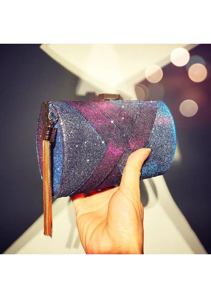 Flaş Mor Tarzı Yeni Cüzdan Şık Çok Renkli Akşam Yemeği Çantası Akşam Lüks Kadınlar Gelin Parti Balo Altın Püskül Düğün Debriyaj Çanta Parlak Çanta (Yurt Dışından) fiyatları