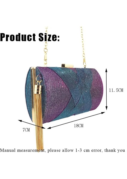 Flaş Mor Tarzı Yeni Cüzdan Şık Çok Renkli Akşam Yemeği Çantası Akşam Lüks Kadınlar Gelin Parti Balo Altın Püskül Düğün Debriyaj Çanta Parlak Çanta (Yurt Dışından) modelleri