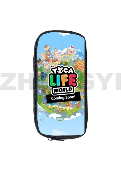 TOCA14 Stili Toca Boca Yaşam Dünya Oyunu Kalem Kutusu Anime Makyaj Kutusu Okul Malzemeleri Kırtasiye Depolama 3D Baskı Kılıfı Çanta Kozmetik Kılıfları (Yurt Dışından)