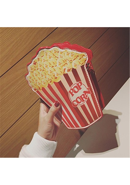 D Stili Yaratıcı Stil Kadın Hamburger Dondurma Omuz Çantaları Cupcake Pu Zincirler Çantalar Sevimli Hamburger Patlamış Mısır Kızartması 3D Postacı Çantaları (Yurt Dışından)