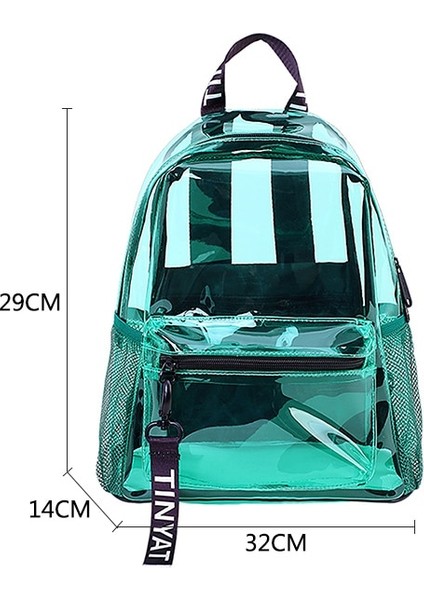 Yeşil Stil Moda Temizle Pvc Kadın Sırt Çantası Yeni Trend Şeffaf Katı Sırt Çantası Seyahat Okul Sırt Çantası Kızlar Için Çocuk Mochila (Yurt Dışından)