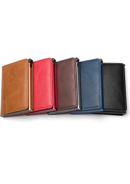 Kırmızı YM016 Stili Zovyvol Yeni Varış Kart Kutusu Koruyucu Güvenlik Cüzdanı Erkekler ve Kadınlar Renkli Pu Moda Alüminyum Kutu Rfıd Kılıf Tutucu (Yurt Dışından) fırsatları