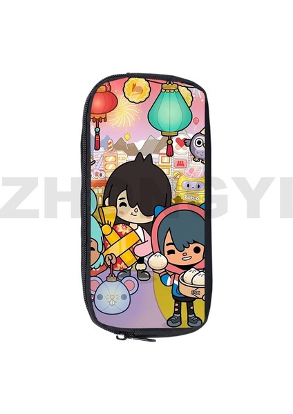 TOCA13 Stili Toca Boca Yaşam Dünya Oyunu Kalem Kutusu Anime Makyaj Kutusu Okul Malzemeleri Kırtasiye Depolama 3D Baskı Kılıfı Çanta Kozmetik Kılıfları (Yurt Dışından)