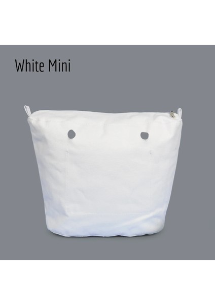 White Mini Style Tanqu New Waterproof Inner Bag Organizer Insert Zipper Pocket For Classic Mini Obag Canvas Material For O Bag (Yurt Dışından)