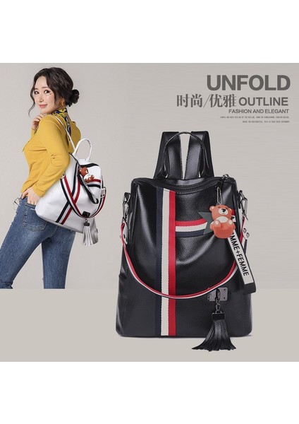 DM-MM239 B Stili Beyaz Sıyah Çanta Wome Için Yeni Moda Fermuar Bayanlar Sırt Çantası Pu Deri Okul Çantası Crossbody Omuz Çantası Sizin Için (Yurt Dışından)