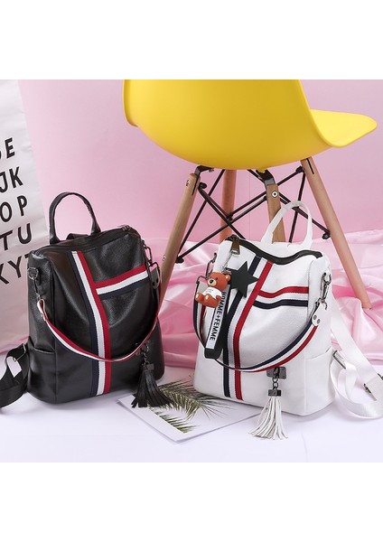 DM-MM239 B Stili Beyaz Sıyah Çanta Wome Için Yeni Moda Fermuar Bayanlar Sırt Çantası Pu Deri Okul Çantası Crossbody Omuz Çantası Sizin Için (Yurt Dışından)