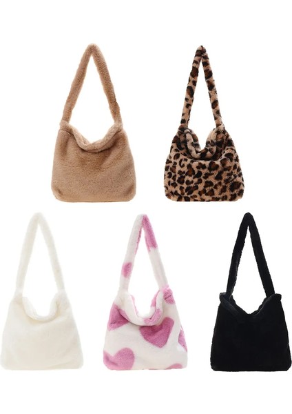 Kiraz Moru Stili Kabarık Kadın Kız Taşınabilir Peluş Kadın Çanta M Kış Omuz Kavramaları Retro Hayvan Baskılı Sokak Seyahat Çantaları (Yurt Dışından) fırsatları