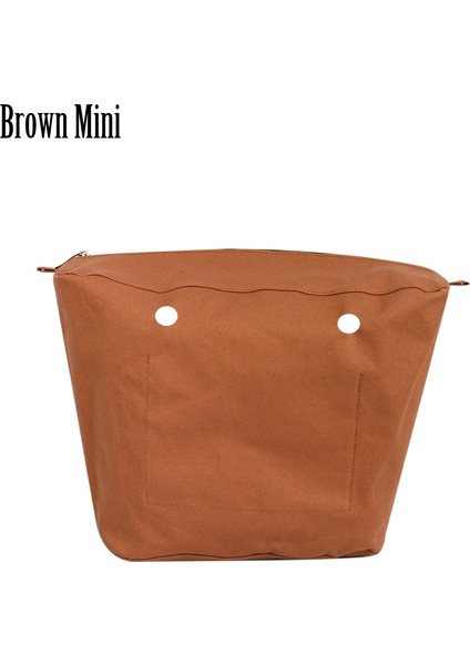 Brown Mini Style Hot Selling Inner Organizer Zipper-Up Pocket For Classic Mini Obag Canvas Insert With Waterproof Coating For O Bag Accesorios (Yurt Dışından)