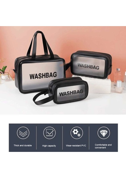 Beyaz S Tarzı Su Geçirmez Washbag Şeffaf Kozmetik Çantası Büyük Kapasiteli Taşınabilir Seyahat Makyaj Organizatör Saklama Çantası Pvc Fermuar Çanta (Yurt Dışından) fiyatları