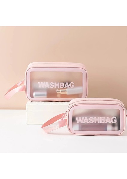 Beyaz S Tarzı Su Geçirmez Washbag Şeffaf Kozmetik Çantası Büyük Kapasiteli Taşınabilir Seyahat Makyaj Organizatör Saklama Çantası Pvc Fermuar Çanta (Yurt Dışından) modelleri