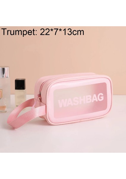 Beyaz S Tarzı Su Geçirmez Washbag Şeffaf Kozmetik Çantası Büyük Kapasiteli Taşınabilir Seyahat Makyaj Organizatör Saklama Çantası Pvc Fermuar Çanta (Yurt Dışından) fırsatları