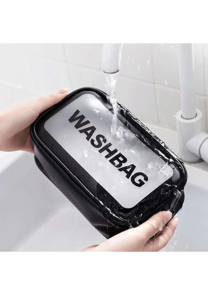 Beyaz S Tarzı Su Geçirmez Washbag Şeffaf Kozmetik Çantası Büyük Kapasiteli Taşınabilir Seyahat Makyaj Organizatör Saklama Çantası Pvc Fermuar Çanta (Yurt Dışından) indirimleri