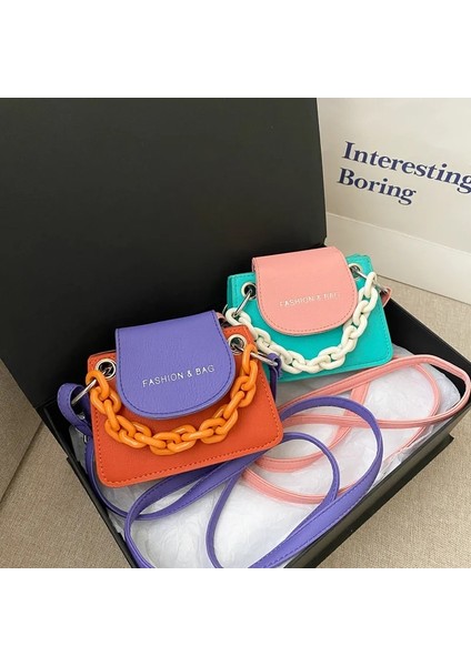 Mor Turuncu Tarzı Kadınlar Için Küçük Pu Deri Crossbody Omuz Çantaları Lady Seyahat Messenger Zincir Kare Çanta Çanta Lüks Tasarım Mini Çantalar (Yurt Dışından) fiyatları
