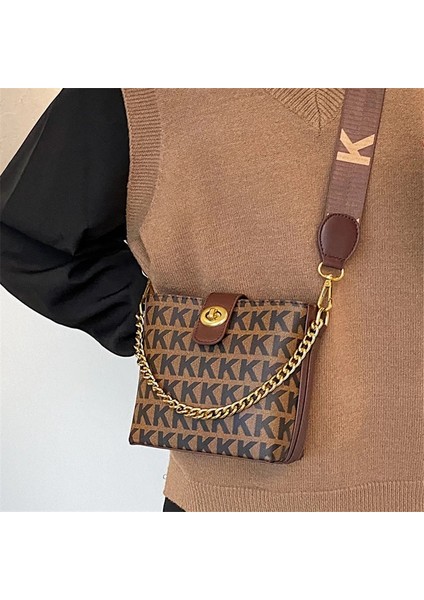 Bej Tarzı 18X16X9CM Vintage Casual Kova Kadın Omuz Crossbody Messenger Çanta Yeni Çanta Bayan Bayan Çantalar ve Lüks Tasarımcı (Yurt Dışından) modelleri