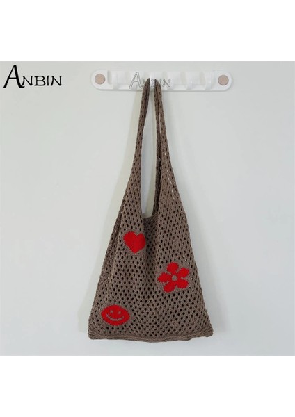 No.4 Tarzı Moda Örme Yelek Kadın Omuz Çantaları Çiçekler Yaz Plaj Kılıfları Tığ Çanta Büyük Kapasiteli Kadın Çanta Tasarımcısı Shopper (Yurt Dışından)