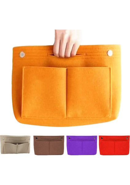 Yeşil Stil L Beden 1 Adet Keçe Kumaş Kozmetik Çantası Seyahat Işlevli Çanta Kozmetik Organizatör Çanta Eklemek Çanta Keçe Kumaş Saklama Kılıfı Kılıf (Yurt Dışından) modelleri