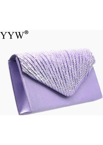 Viyola Stili Mor Kadın Düğün Debriyaj Lüks Çanta Kadın Çanta Tasarlanmış Debriyaj Kadın Sarı Yaz Manşonlar Kadın Akşam Balo Çanta (Yurt Dışından)