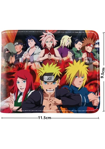 XQHY210601 06 Stili Japon Anime Karikatür Kakashi Sasuke Siyah Yaprak Köyü Konoha Ninja Cüzdan Sikke Cebi ile Kısa Çanta Kart Sahibinin (Yurt Dışından) modelleri
