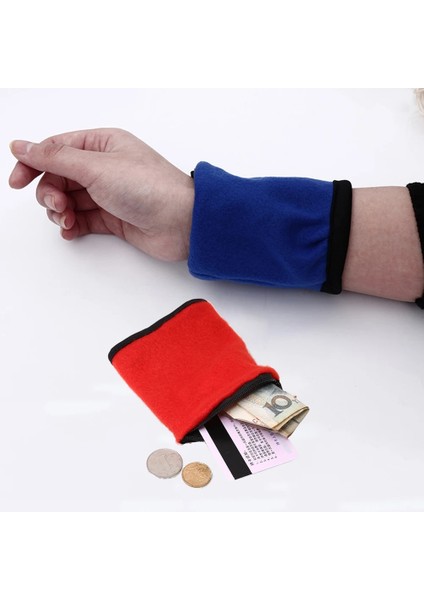 Mavi Stil Mini Erkek Kadın Bilek Cüzdan Kılıf Band Fitness Spor Fermuar Bileklik Koşu Spor Salonu Bisiklete Binme Güvenli Bozuk Para Cüzdanı Pamuk Bilek Çantası (Yurt Dışından) fırsatları