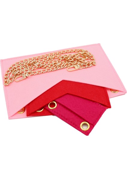 Zincir Stili ile Ayarla Keçe Organizatör Çanta Kirigami 3'lü Altın Zincirli Çapraz Askılı Çanta Kirigami Pochette Zarf Çanta Ekleme Düzenleyici (Yurt Dışından) fiyatları