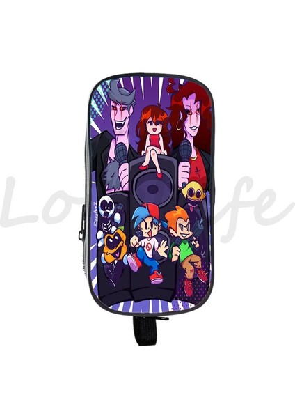 No.15 Tarzı 3D Video Oyunu Cuma Gecesi Funkin Kalem Kutusu Çocuklar Kalem Çantası Erkek Kız Çift Katmanlı Kalem Çantası Öğrenci Karikatür Kırtasiye Kalem Kılıfı (Yurt Dışından)