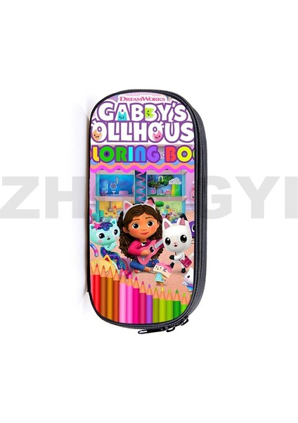 Kensen Shop GABBY31 Stili Gabbys Dollhouse Kozmetik Kutusu Kalem Kutusu 3D Anime Gabby Bebek Evi Okul Malzemeleri Kırtasiye Gençler Makyaj Çanta Düzenleyici (Yurt Dışından)