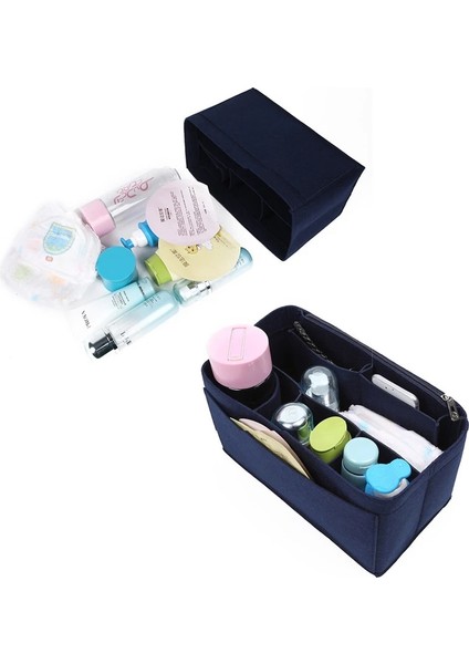 Pembe Bir Stil S Beden Bamader Büyük Orta Küçük Keçe Kumaş Ekleme Çanta Organizatör Seyahat Makyaj Kozmetik Iç Çanta Kadın Çanta Depolama Artefakt Düzenlemek (Yurt Dışından) fırsatları