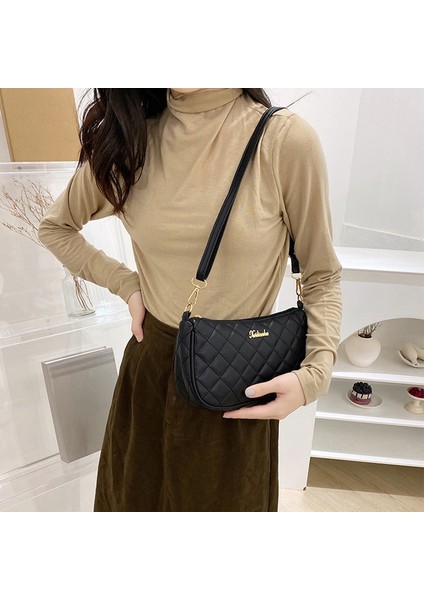 Kahverengi-2 Tarzı Gle Omuz Askılı Çanta Zinciri Basit Crossbody Çanta Yeni Moda Lingge Kabuk Çanta Kontrast Renk Kadın Çanta (Yurt Dışından) indirimleri