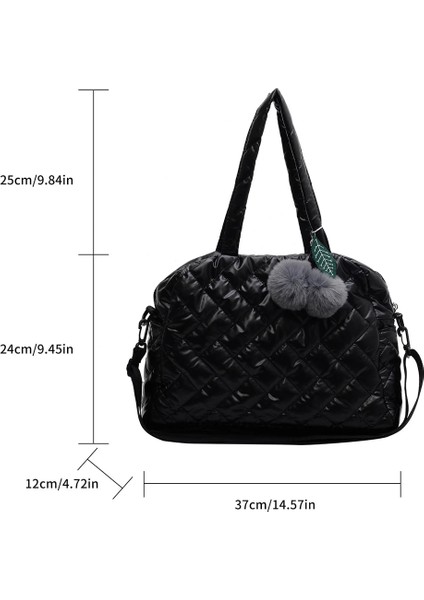 Taş Tarzı Moda Büyük Tote Yastıklı Çanta Tasarımcısı Kapitone Kadın Omuz Çantaları Lüks Naylon Uzay Pamuk Crossbody Çanta Kış Çanta (Yurt Dışından)
