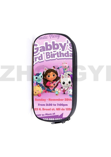 Kensen Shop GABBY31 Stili Gabbys Dollhouse Kozmetik Kutusu Kalem Kutusu 3D Anime Gabby Bebek Evi Okul Malzemeleri Kırtasiye Gençler Makyaj Çanta Düzenleyici (Yurt Dışından)