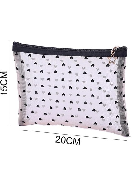 20X15CM Tarzı 1 Adet Moda Şeffaf Makyaj Çantaları Örgü Kadın Kozmetik Çantası Düzenleyici Şeffaf Seyahat Makyaj Yıkama Çantası Güzellik Durumda Tuvalet Seti (Yurt Dışından)