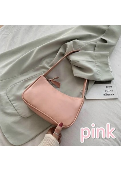 Pembe Tarzı 22X8X14CM Yumuşak Pu Deri Kadın Mor Koltukaltı Çanta Retro Düz Renk Bayan Çanta Moda Tasarım Kızlar Küçük Omuz Çantaları (Yurt Dışından)