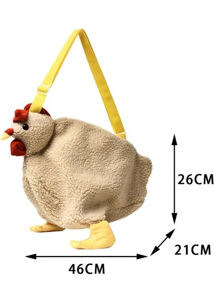 Bej Bir Stil Peluş Crossbody Çanta Sevimli Cartooken Omuz Çantaları Parti Çalışma Seyahat Çantası Sevimli Bayanlar Kız Peluş Çanta Ana Kesesi (Yurt Dışından)