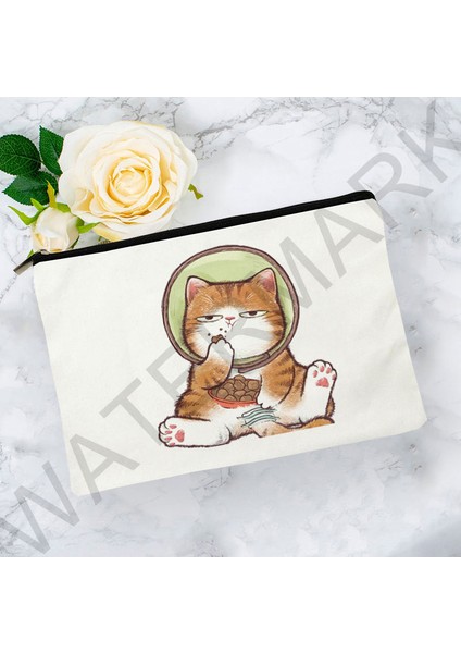 No.4 Stili 15X22CM Seyahat Çantası Kılıfı Kadın Kozmetik Çantası Sevimli Öpüşme Kedi Kozmetik Çantası Baskılı Desenli Sevimli Saklama Çantası (Yurt Dışından) modelleri