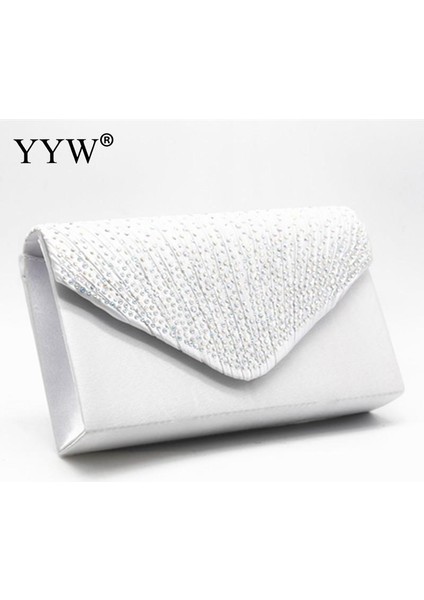 Beyaz Stil 14 Renk Kadın Düğün Debriyaj Lüks Çanta Kadın Çanta Tasarımcısı Zarf Debriyaj Çanta Kadın Sarı Akşam Parti Balo Çanta (Yurt Dışından)