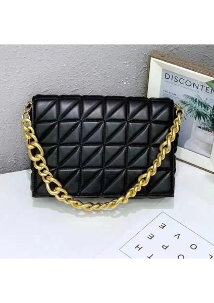 Patlıcan Tarzı Metal Zincir Vintage Zincir Kadın Çantası Yumuşak Deri Ed Omuz Çantaları Yeni Moda Tasarım Postacı Çantaları Yumuşak Flap Kadın Çanta Etiket Yok (Yurt Dışından)