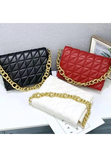 Patlıcan Tarzı Metal Zincir Vintage Zincir Kadın Çantası Yumuşak Deri Ed Omuz Çantaları Yeni Moda Tasarım Postacı Çantaları Yumuşak Flap Kadın Çanta Etiket Yok (Yurt Dışından)