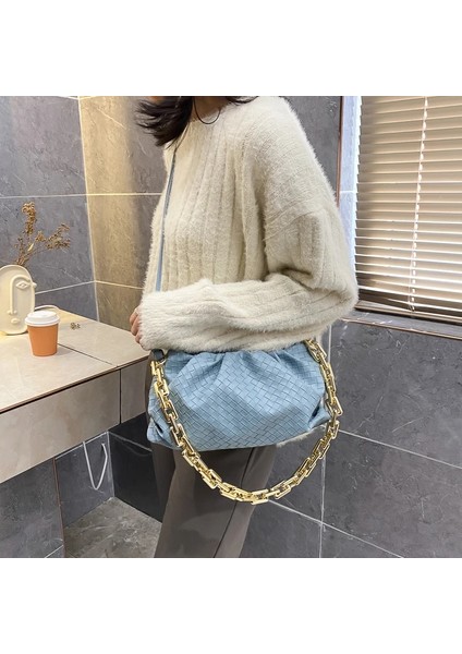Kırmızı Stil Bulut Koltukaltı Kadın Zincir Çanta Örgü Kesesi Lüks Debriyaj Bayanlar Omuz Sa Tasarımcı Çanta Deri Messenger Çanta Bolso (Yurt Dışından) indirimleri