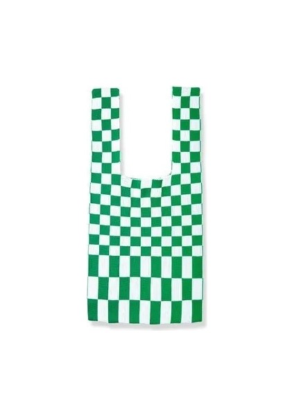 No.8 Stili Tasarım Moda Kolu Çanta Kadın Örme Alışveriş Çantası Katlanabilir Şerit Baskı Örgü Omuz Çantaları Günlük Yün Tote (Yurt Dışından)