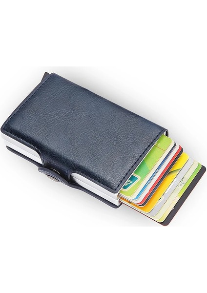 Mavi Stil Dıenqı Anti Rfid Lüks Erkekler Cüzdan Para Çantası Erkek Çift Kart Kılıf Üç Katlı Deri Kısa Cüzdan Erkekler Için Drog (Yurt Dışından)