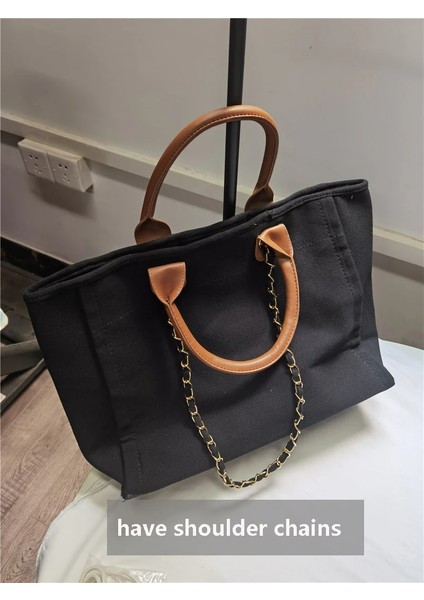 Gök Mavisi Tarzı 37X31X15CM Wome Için Yeni Kanvas Omuz Çantaları Büyük Kapasiteli Bayanlar Çanta Kadın 2 Boyutlu Çantalar ve Çanta Büyük Alışveriş Çantası Ana Kesesi (Yurt Dışından)