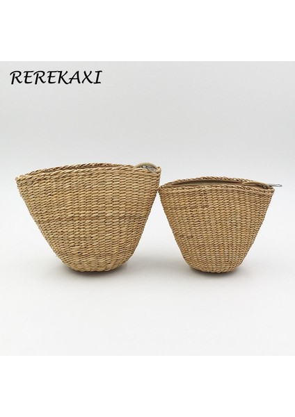 L Beden Omuzdan Askili Çanta Modeli El Yapımı Kadın Küçük Omuz Çantası Yaz Hasır Plaj Çantaları Rattan Dokuma Crossbody Çanta Bohem Postacı Çantaları Örme Çanta (Yurt Dışından) fiyatları