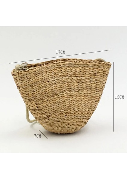 L Beden Omuzdan Askili Çanta Modeli El Yapımı Kadın Küçük Omuz Çantası Yaz Hasır Plaj Çantaları Rattan Dokuma Crossbody Çanta Bohem Postacı Çantaları Örme Çanta (Yurt Dışından) modelleri