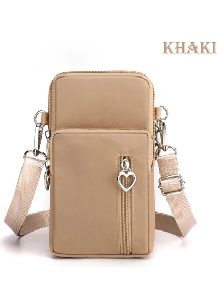 Haki Tarzı Yeni Kadın Su Geçirmez Çanta Omuz Askısı Messenger Göğüs Çanta Cüzdan Çok Işlevli Cep Telefonu Çantası Sikke Çanta Kadınlar Için Çantalar (Yurt Dışından)