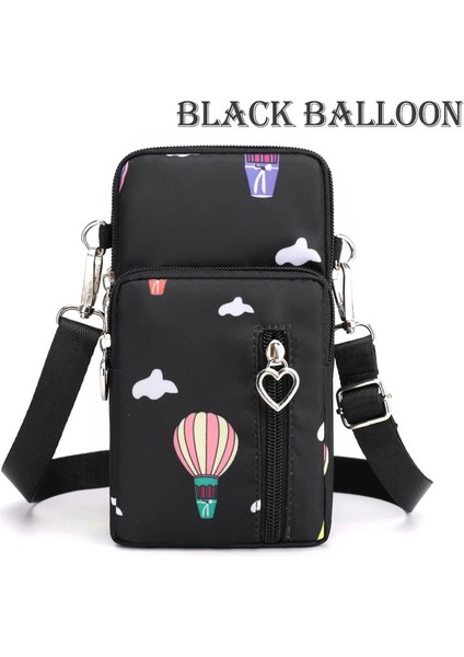 Siyah Balon Stili Yeni Kadın Su Geçirmez Çanta Omuz Askısı Messenger Göğüs Çanta Cüzdan Çok Işlevli Cep Telefonu Çantası Sikke Çanta Kadınlar Için Çantalar (Yurt Dışından)