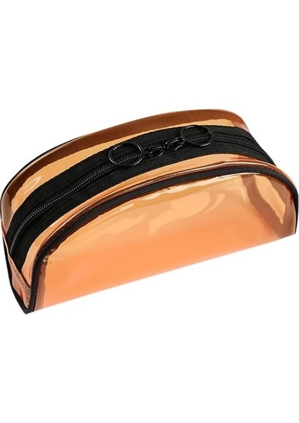 C-Turuncu Tarzı Su Geçirmez Şeffaf Pvc Banyo Kozmetik Çantası Kadın Makyaj Çantası Seyahat Fermuar Makyaj Güzellik Yıkama Organizatör Tuvalet Depolama Kiti (Yurt Dışından)