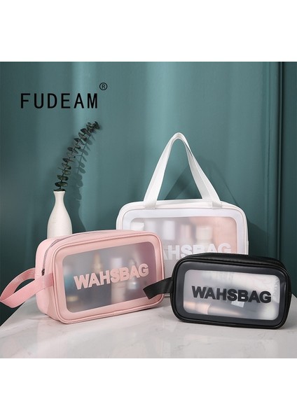 Large Black A Style Fudeam Pu Kadın Seyahat Saklama Çantası Tuvalet Organize Su Geçirmez Pvc Kozmetik Çantası Taşınabilir Şeffaf Makyaj Çantası Kadın Yıkama Torbası (Yurt Dışından) fiyatları