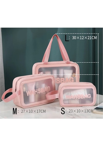 Large Black A Style Fudeam Pu Kadın Seyahat Saklama Çantası Tuvalet Organize Su Geçirmez Pvc Kozmetik Çantası Taşınabilir Şeffaf Makyaj Çantası Kadın Yıkama Torbası (Yurt Dışından) modelleri